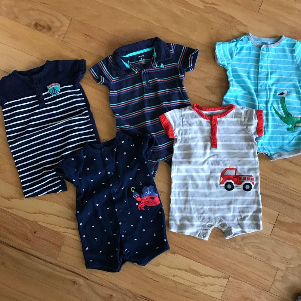Baby Boy short sleeve rompers